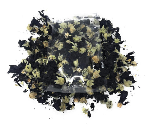Black Mallow Flower Buds from Germany - Net Weight 0.52oz / 15g - Mesmerizing Black, Beautiful Eye-catcher for Herbal Infusion, Tea, Salads and De...