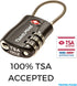 2 Pack TSA Approved Travel Combination Cable Luggage Locks for Suitcases & Backpacks - Black...