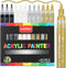 Acrylic Paint Pens, 12 Pack (3 Black 3 White 3 Gold 3 Silver) 3mm Permanent Painting Markers DIY Craft for Rock Ceramic Glass Wood Plastic Canvas ...