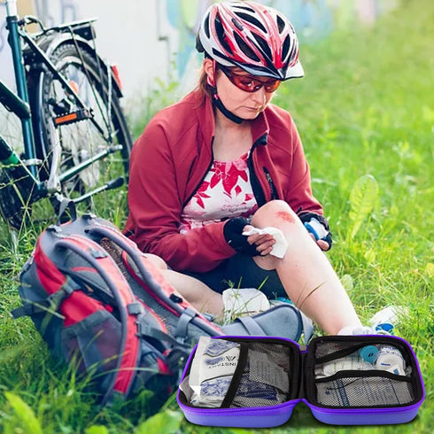 Car-Home Survival First-Aid Kit Emergency-Kit - Purple 273Piece Equipment Travel Supplies First Aid Set Home Essentials Camping Hiking YIDERBO...