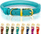 Reflective Rolled Leather Dog Collar for Small Dogs, Adjustable Soft Padded Pet Collar for Small Breed Dogs Puppy (XXS, 7"-9", Teal)...