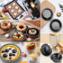 5Inch Mini Pie Pans, Pie Plates for Baking, 7.8Oz Round Bakeware Set for Baking Pies, Cakes, Tarts, Desserts - Black...
