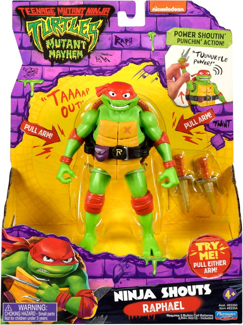 Teenage Mutant Ninja Turtles: Mutant Mayhem 5.5” Raphael Deluxe Ninja Shouts Figure by Playmates Toys...