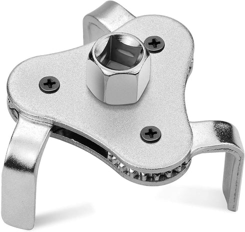 Adjustable Oil Filter Wrench Remover Use From 2-1/2 inch to 4.5 inch Oil Filter Wrench Remover Tool Set 3 Jaw - Silver...