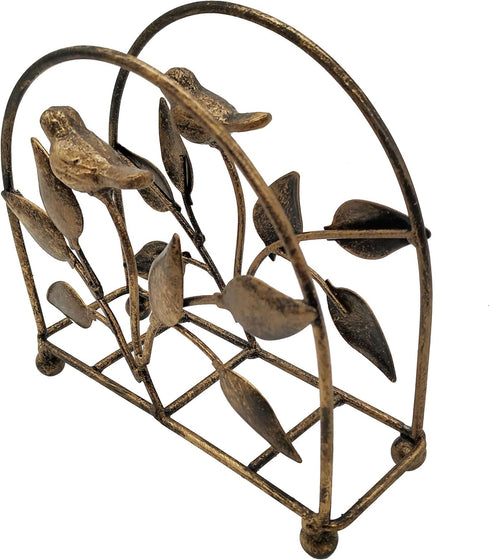 Cast Iron Bird & Tree Classic Napkin Holder/Tabletop Freestanding Tissue Dispenser, Bronze...