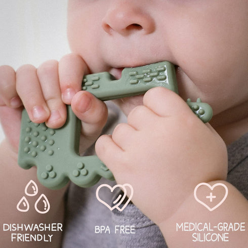Moonkie Teething Toy, Safe & Easy to Hold BPA Free Silicone Baby Soothing Teethers, Prevent Finger Sucking Teether Toys Best for Babies 0-6 6-12 M...