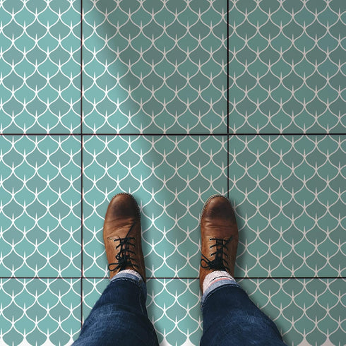 FINGERINSPIRE Fish Scale Stencil Dragon Scales Tiles Stencil Templete 11.8x11.8 inch Plastic Mermaid Scale Pattern Stencils Reusable Scale Stencil...