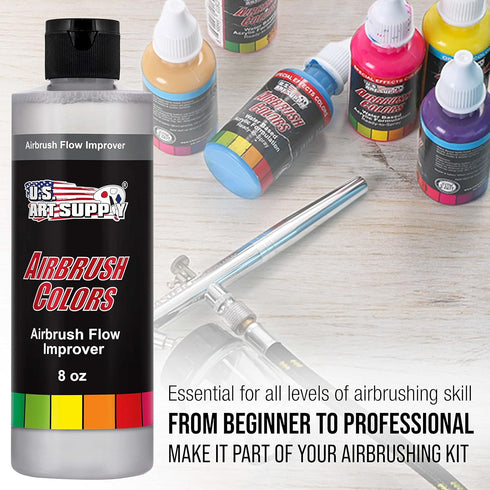 U.S. Art Supply Airbrush Flow Improver, 8-Ounce Bottle - Additive to Improve Acrylic Paint Flow, Reduce Clogs, Paint Wetting, Dry Needle Tips, Spr...