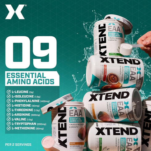 XTEND EAA + BCAA Powder | Muscle Recovery & Lean Muscle Growth | 9 Essential Amino Acids for Intra Workout or Post Workout Recovery | 10g EAAs Per...