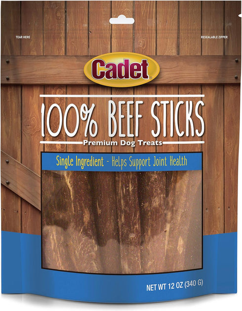 Cadet Beef Sticks Dog Treats - Long-Lasting, Healthy & Natural Beef Esophagus Treats for Small & Large Dogs, Low Calorie & High Protein Dog Chews ...
