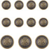 11 Piece Antiqued Bronze Metal Blazer Button Set - Crown Lion- for Blazer, Suits, Sport Coat, Uniform, Jacket(Bronze)...