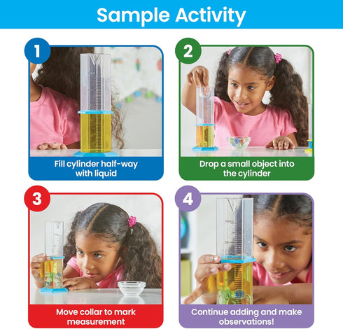 hand2mind Starter Science Graduated Cylinder Set, Science Lab Equipment Kids, Measuring Toys for Kids, Educational Science Kits, Kids Chemistry Se...