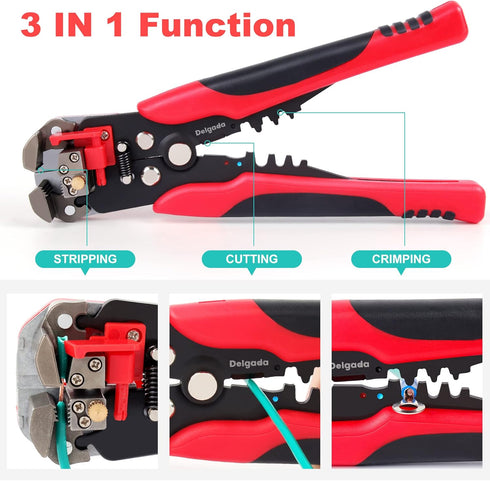 Delgada Wire Stripper Tool and Wire Stripper with Wire Stripping Tool and Wire Stipping Plier for Stripping Wire from AWG 24-10/0.2-6.0mm²...