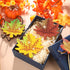 Shellwei 8 Pcs Fall Diamond Art Coasters Maple Leaves Diamond Painting Coasters with Holder Thanksgiving Diamond Painting Kit Orange Autumn Diamon...