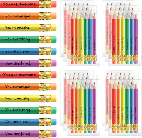 12 Pack Back to School Pencils Rainbow Inspirational Pencil for Kid Motivational Sharpened Pencil First Day of School Gifts Student Gift from Teac...