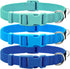 azuza 3 Pack Dog Collars Comfortable and Adjustable Nylon Dog Collars for for Small Dogs, S (11-16inch)?Green, Blue and Royal Blue...