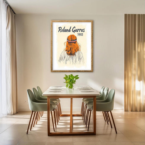 Posterizer 1 pcs-minimalist playful Roland Garros-tennis player art -2-Sports & Hobby Art Gifts for sports fans Living Room Bedroom Decor- unframe...