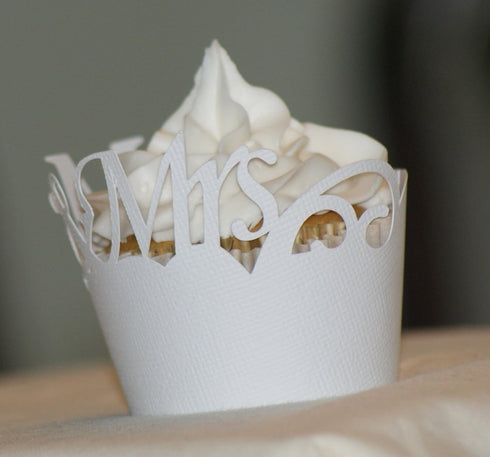 All About Details White Mr & Mrs Cupcake Wrappers, Set of 12...