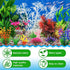 Aquarium Decorations Plants with Resin Coral, 12 pcs Fish Tank Accessories, Fish Tank Decorations Small Plants Plastic, Aquarium Decor Artificial ...