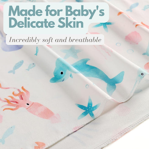 Newborn Baby Girl Receiving Blanket Swaddle Blanket Stretchy Knit Swaddle Set with Matching Headband (Pink)...