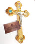 Wall Cross Crucifix Orthodox 14 Station 4 Lens Olive Wood Essences by LION OF JUDAH MARKET (11")...