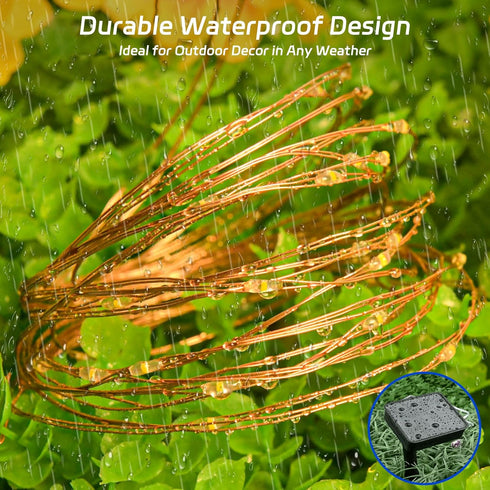 Solar Fairy Lights Outdoor Waterproof,39.4ft 120LED Solar String Lights for Outside 8 Modes 2 Packs for Patio Backyard Garden Deorations Warm Whit...