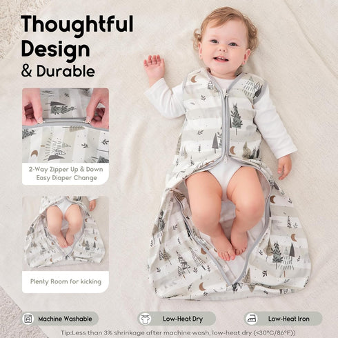 Yoofoss Baby Sleep Sack 12-18 Months 0.5 TOG Baby Wearable Blanket, 100% Cotton Infant Toddler Sleeping Sack 2-Way Zipper Lightweight Sleepsack, G...