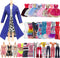 13 Pcs Doll Clothes and Accessories for 11.5 Inch Girl Dolls Outfit Including 4 Dresses,2 Tops,2 Pants, A Pair of Pajamas,A Blue Coat,A White Tank...