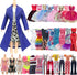 13 Pcs Doll Clothes and Accessories for 11.5 Inch Girl Dolls Outfit Including 4 Dresses,2 Tops,2 Pants, A Pair of Pajamas,A Blue Coat,A White Tank...