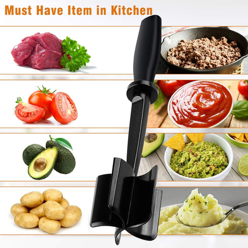 Hamburger Chopper,Meat spatula chopper,Ground meat chopper, Utensil meat breaker upper,Meat chopper utensil, Ground Turkey, Ground Beef Smasher & ...