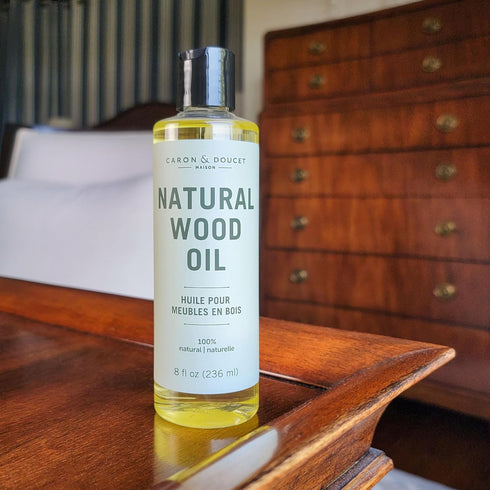 CARON & DOUCET - Natural Wood Conditioning Oil - 100% Plant Based Wood Conditioning and Polishing Oil - Orange Scented - Suitable for Natural Furn...