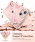 GVIEWIN Designed for iPhone 13 Case 6.1 Inch, with Tempered Glass Screen Protector + Camera Lens Protector Clear Flower Soft & Flexible Shockproof...