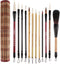 12 Pieces Chinese Calligraphy Brushes Painting Writing Brushes Watercolor Brushes Set Kanji Japanese Sumi Painting Drawing Brushes Kanji Art Brush...