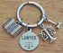 Lawyer Keychain, Lawyer Attorney Keychain, Scales of Justice, Justice Gavel, Law Book, Lawyer Charm, Justice Keychain, Law Student Gift, Lawyer Gi...