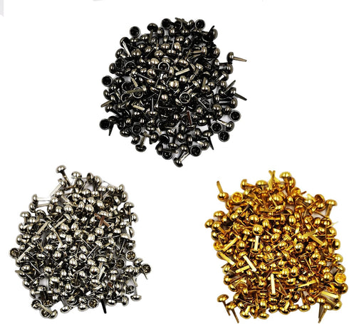 600 Pieces Paper Fasteners Brads Round Fasteners,Round Metal Paper Brass for Paper Crafts, Decorative Scrapbooking, DIY Art School Project Supplie...