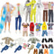 19 PCS Clothes for Doll Winter Cloth Including 1 Winter Coat 4 Casual Outfits ( 4 Tops and 4 Pants ) 1 Sport Set 6 Pair Shoes 1 Glasses 1 Surfboar...