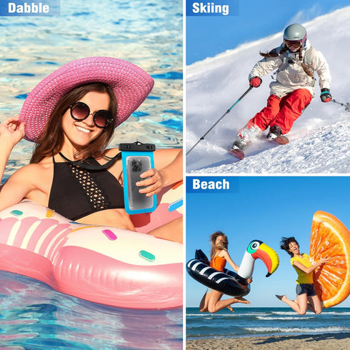 Waterproof Phone Pouch, 3 Pack Floatable Waterproof Phone Case for iPhone 14/15 Pro max, Samsung S22, Google Pixel 6 Pro, Motorola Edge, LG V60 Up...