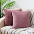 David's Home Corduroy Pillow Covers 18x18 Inches Set of 2-Decorative Cushion Covers for Couch Sofa Living Room-Stripe Throw Pillow Covers-Cameo Br...