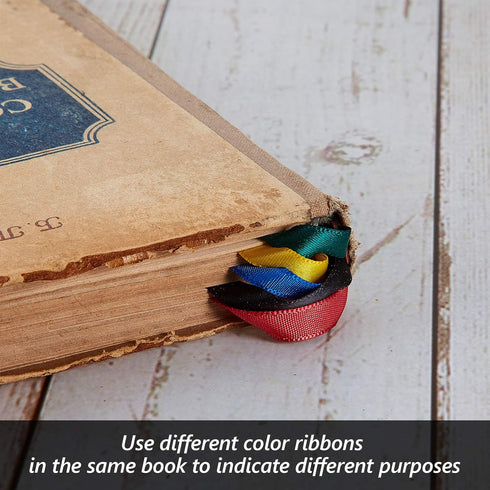 Outus 9 Pieces Bible Ribbon Bookmark Multi Ribbon Page Markers Artificial Leather Bookmark with Ribbons for Books (Colorful Ribbon)...
