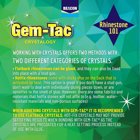 BEACON Gem-Tac Premium Quality Adhesive for Securely Bonding Rhinestones and Gems - Water-Based, UVA Resistant, 4-Ounce...