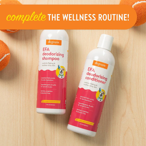 Essential Fatty Acid (EFA) Deodorizing Shampoo for Dogs and Pets (16oz) – Cherry Blossom Scent | Soothing Shampoo Rich with Moisturizing Emollient...