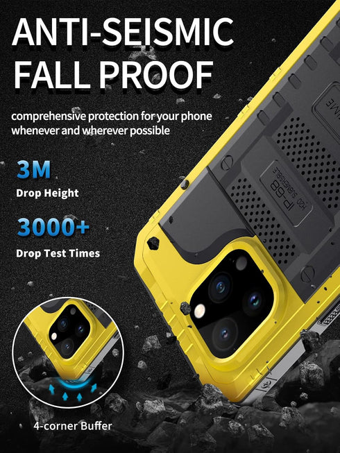Unitedtime for iPhone 14 Pro Max Case Waterproof with Built-in Screen Protector Full Body Rugged Hard Silicone, Military Grade Shockproof Dustproo...