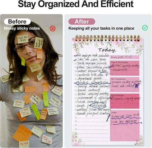 To Do List notepad - To Do List Notebook for Work with 52 Sheets, Undated Daily Planner Perfect for Daily Tasks and Goal Setting, To Do List Notep...