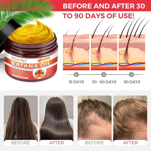 Raw Batana Oil for Hair Growth,100% Pure Natural Batana Oil from Honduras, Eliminate Hair Split Ends, Promotes Hair thickness for All Hair Types 4...