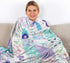 Mermaid Baby Throw Blanket for Girls, Soft Cozy Cute Mermaid Ocean Theme Plush Flannel Crib Blanket for Nursery, 30x40 inch Purple Teal Mermaid Fl...