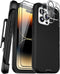 for iPhone 14 Pro Max Case 6.7" with Belt Clip Holster Kickstand, 2 Screen Protector & 2 Camera Lens Protector, Heavy Duty Full Body Protection Ph...