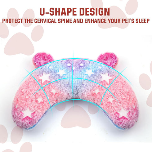 Small Dog Calming Pillows, Anxiety Relief Pillows for Dogs and Cats, U-Shape Pillow for Improving Pet Sleeping, Half-Count Soft Cat Pillow, Machin...