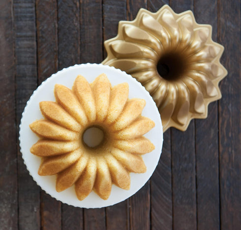 Nordic Ware Lotus Bundt Pan Gold, 5 Cup Capacity...