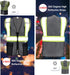 High Visibility Reflective Safety Vest with Zipper and Pockets Translucent Black,L...