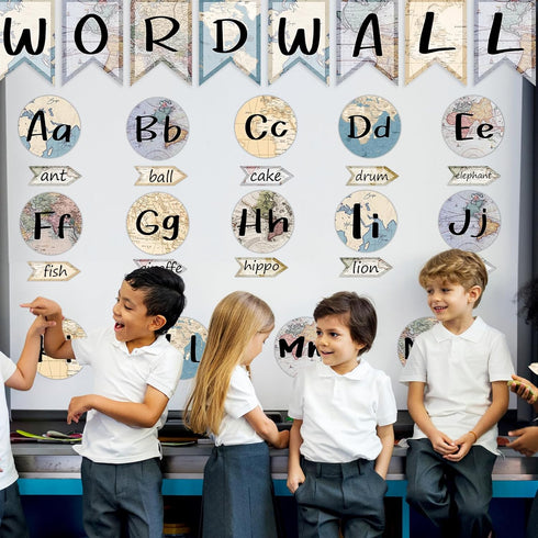 gisgfim Word Wall Classroom Bulletin Board Set Classroom Alphabet Letters for Wall Alphabet Classroom Decoration Supplies for Home Preschool Prima...